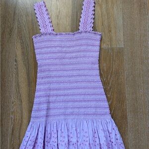 LoveShackFancy Lilac Eyelet Dress
